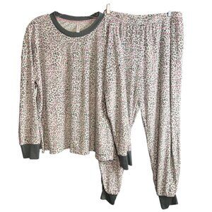 Velour Joyspun Womens Large Leopard Print Pajama Set